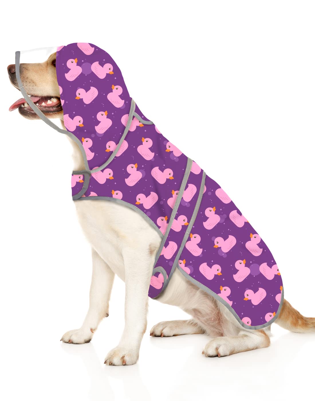 **HDE Waterproof Dog Raincoat with Clear Hood - Adjustable Rain Jacket Poncho for Small, Medium, Large Dogs (Purple, XL) - Perfect for Walking, Hiking & Outdoor Adventures**