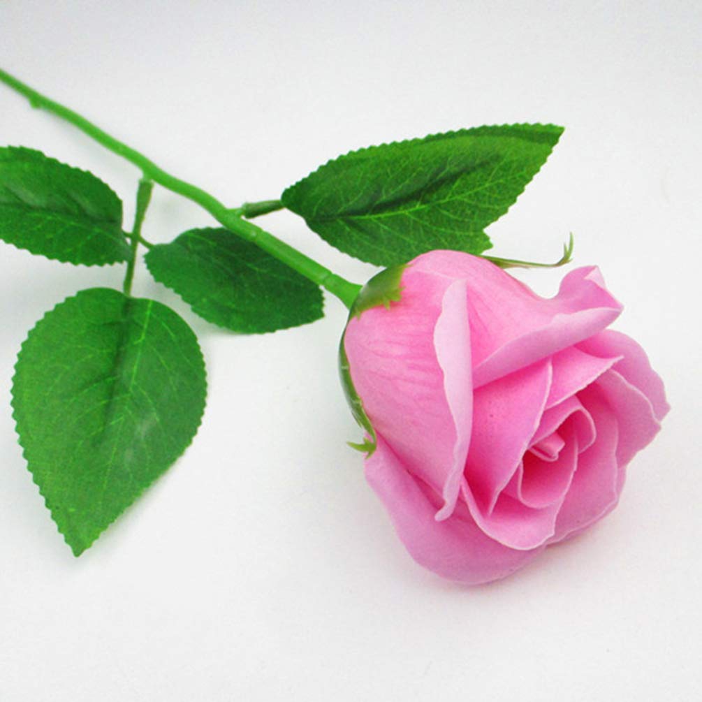 30PCS Artificial Rose Leaves with Floral Wire Stems - DIY Fake Plastic Floral Stems for Bouquet Making, Wedding Decor, Home Floral Arrangement, and Craft Projects