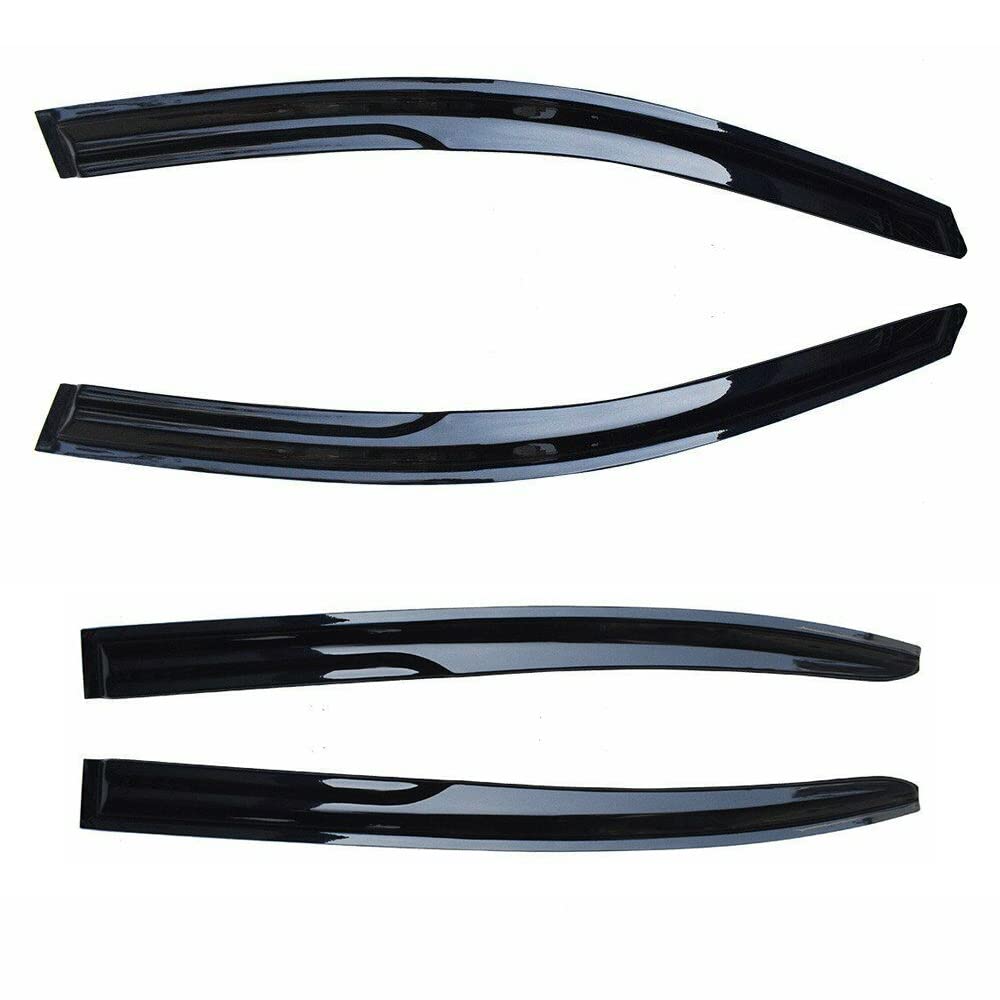 JDM Wavy Mugen Style Window Deflectors for 2013-2017 Honda Accord - 4-Piece Outside Mount Rain Guards - Reduce Wind Noise & Protect Interior from Rain/Sun - Perfect for Daily Commute & Road Trips