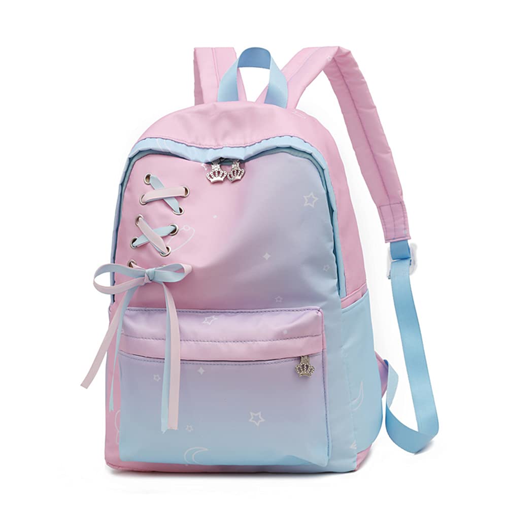 Gradient Color Backpack for Girls - Large Capacity Lightweight School Bag, Water Resistant Bookbag for Junior High Students | Perfect for School, Campus, Travel & Day Trips