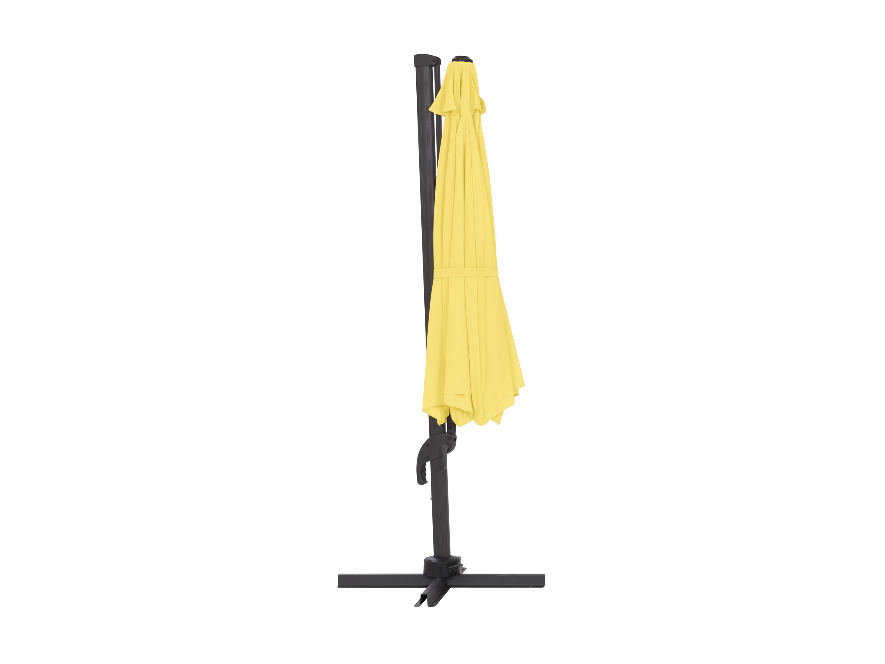 11.5ft Deluxe Offset Patio Umbrella - Yellow Outdoor Cantilever Sun Shade for Poolside, Garden, and Backyard Relaxation