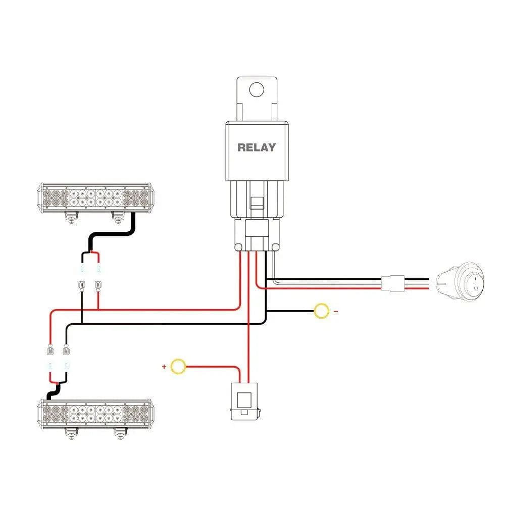 16AWG Wire Harness Crimp Chassis Mount Kit with 12V 3-Pin Switch, 3 Fuses & 4 Spade Connectors - Perfect for Automotive, Marine & DIY Electrical Projects