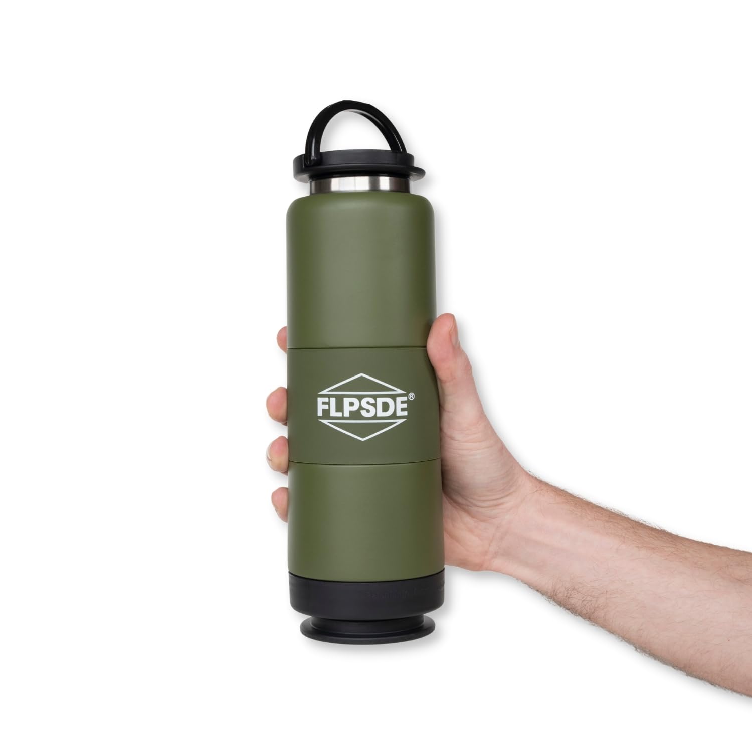 FLPSDE 2 in 1 Stainless Steel Vacuum Insulated Water Bottle with Snack Storage Compartment - 24oz Leakproof Dual Chamber Design for Travel, Gym, Hiking, Office & School - Perfect for Hydration & Healthy Snacking On The Go