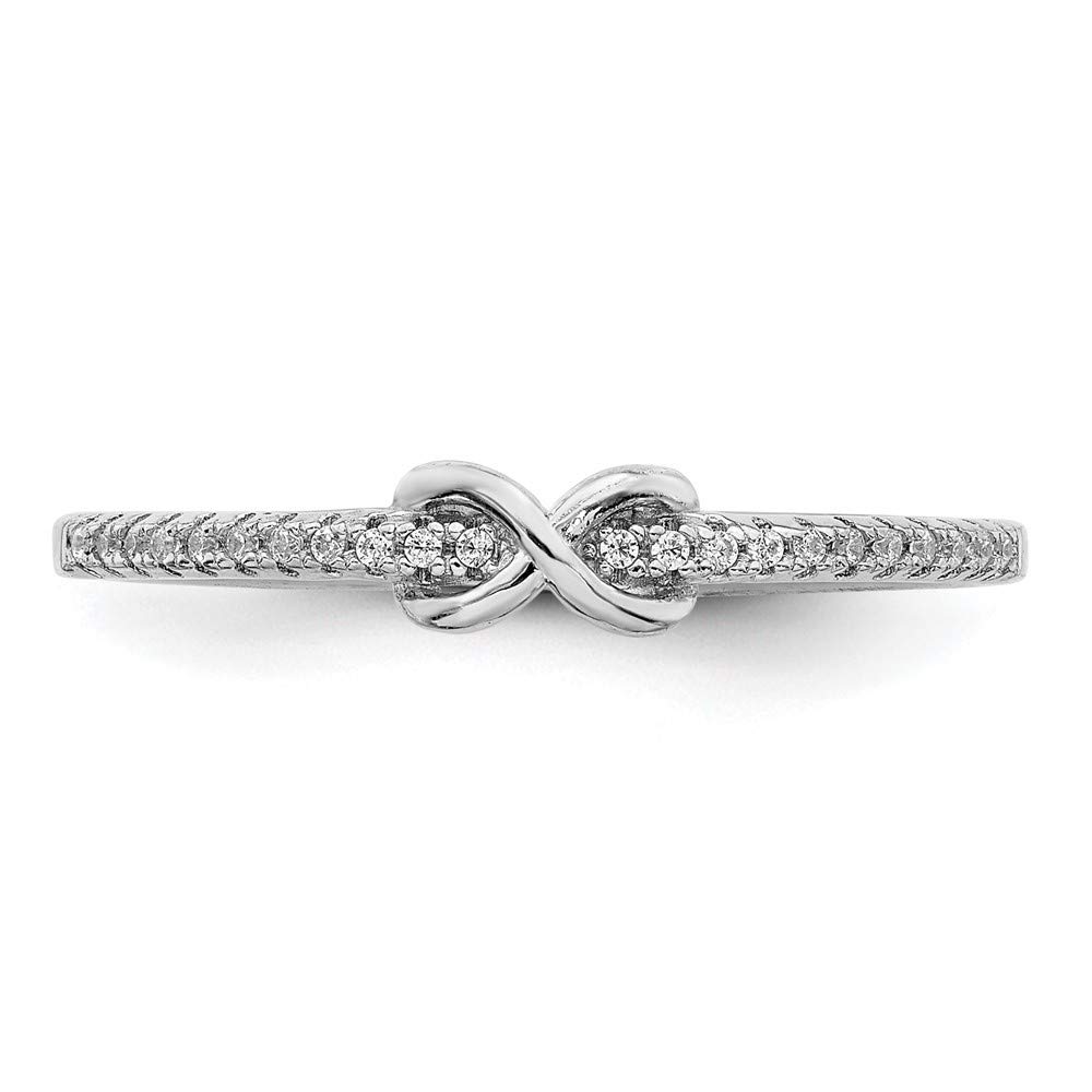 925 Sterling Silver Cubic Zirconia Infinity Ring for Women - Elegant Fine Jewelry Gift for Her - Perfect for Anniversaries, Valentine's Day & Special Occasions