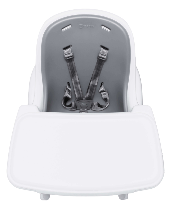 4moms Connect High Chair - Adjustable Baby Feeding Chair with Easy Clean Tray, White & Grey | Perfect for Dining, Weaning & Family Mealtime