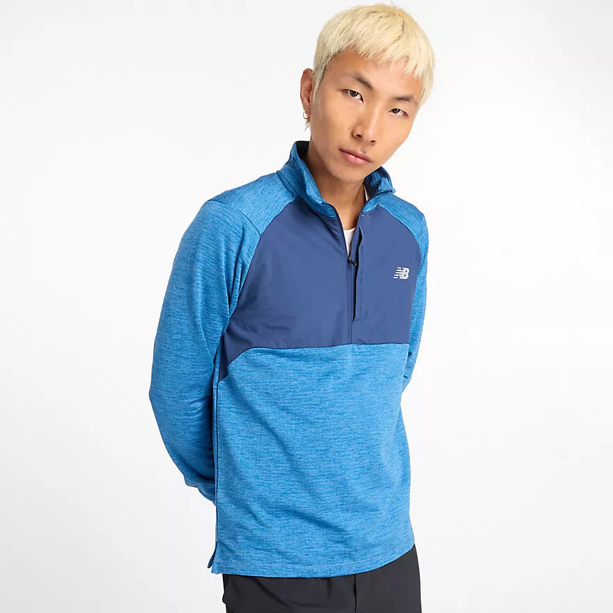 Men's New Balance Athletics Heat Grid 1/2 Zip Pullover - Lightweight Running & Training Top for Gym, Jogging & Outdoor Sports