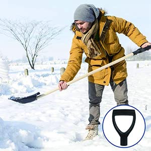 2PCS D-Shaped PVC Grip Shovel Handles, 32mm/1.26