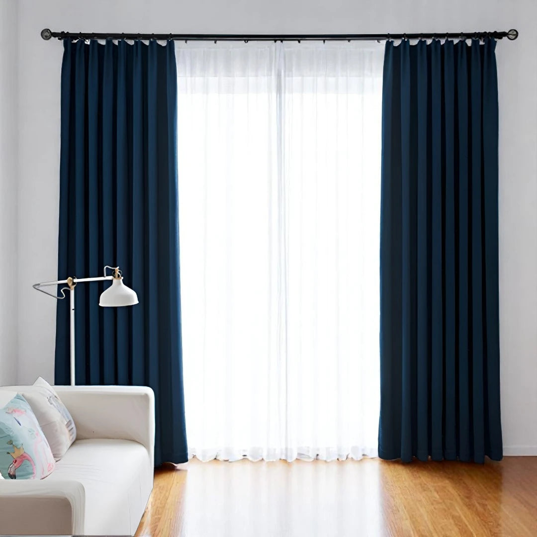 Shiloh Solid Soundproof & Thermal Blackout Custom Curtains for Bedroom & Living Room - Noise Reducing, Energy Efficient Window Treatment for Home & Office