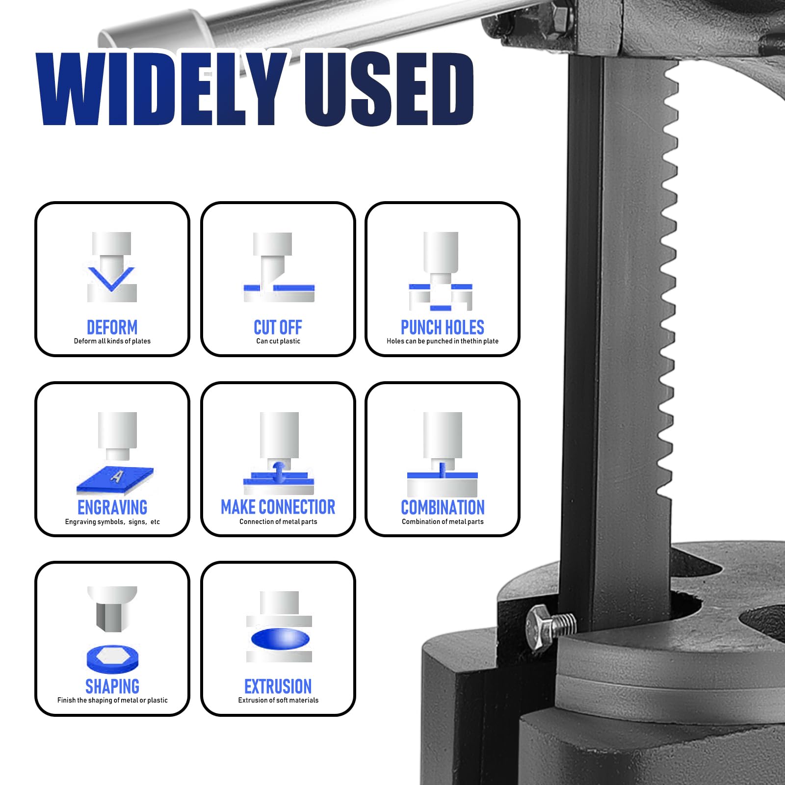 3 Ton Heavy Duty Manual Arbor Press - 12 Inch Max Height for Riveting, Punching, Bending & Forming | Industrial Metalworking & Jewelry Making Tool | Workshop, Garage & DIY Projects