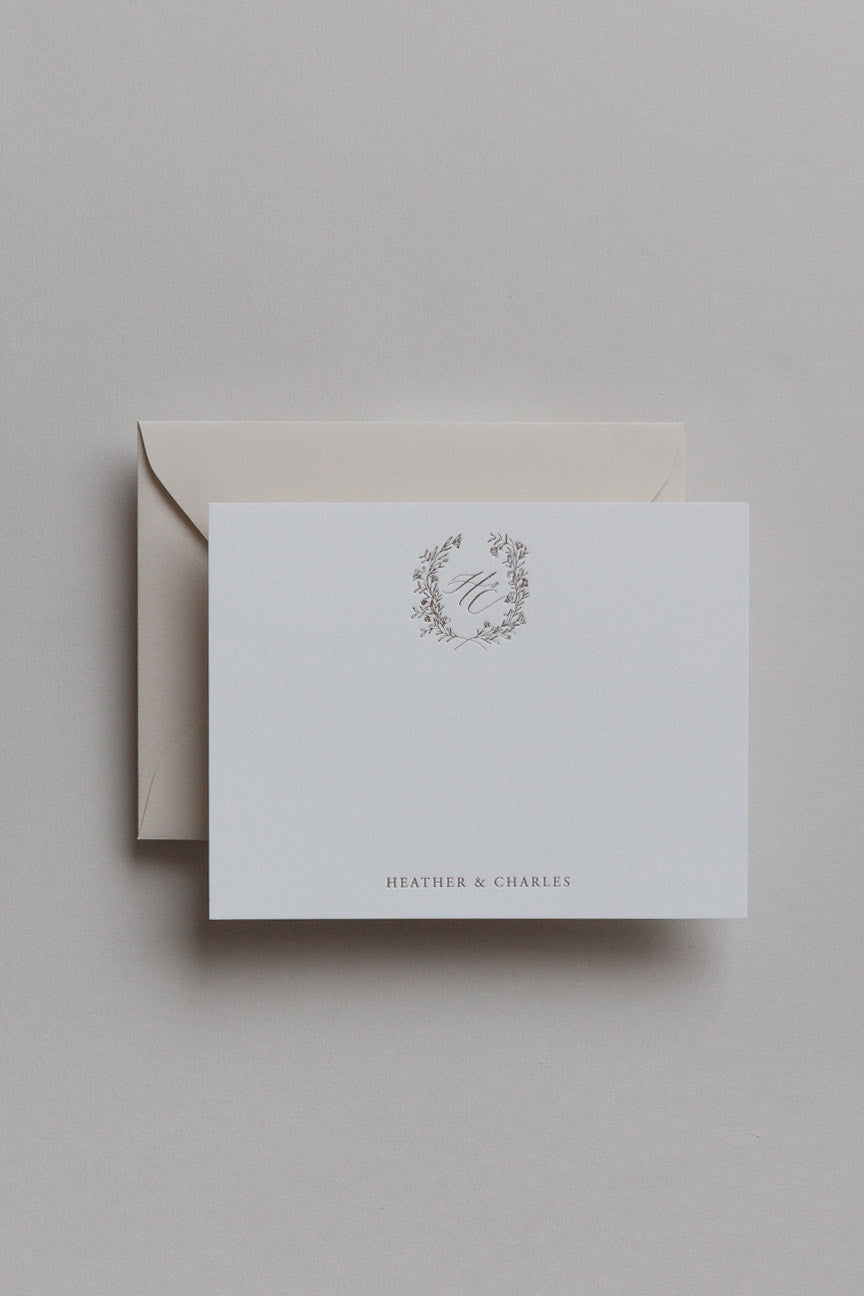 Custom Personalized Heirloom Stationery Set - Elegant Handwritten Letters & Thank You Cards for Weddings, Anniversaries & Special Occasions