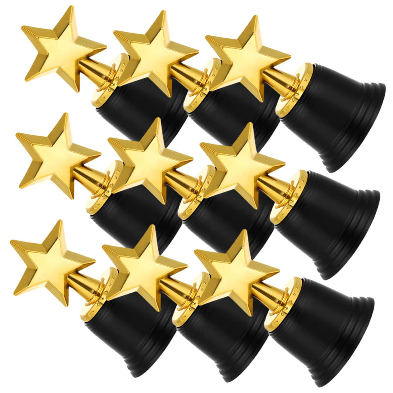 KICHOUSE 9-Piece Mini Star Trophy Set - Plastic Sports Award Decorations for Kids, Party Favors, Classroom Rewards & Game Prizes - Perfect for Birthday Parties, School Events & Sports Competitions