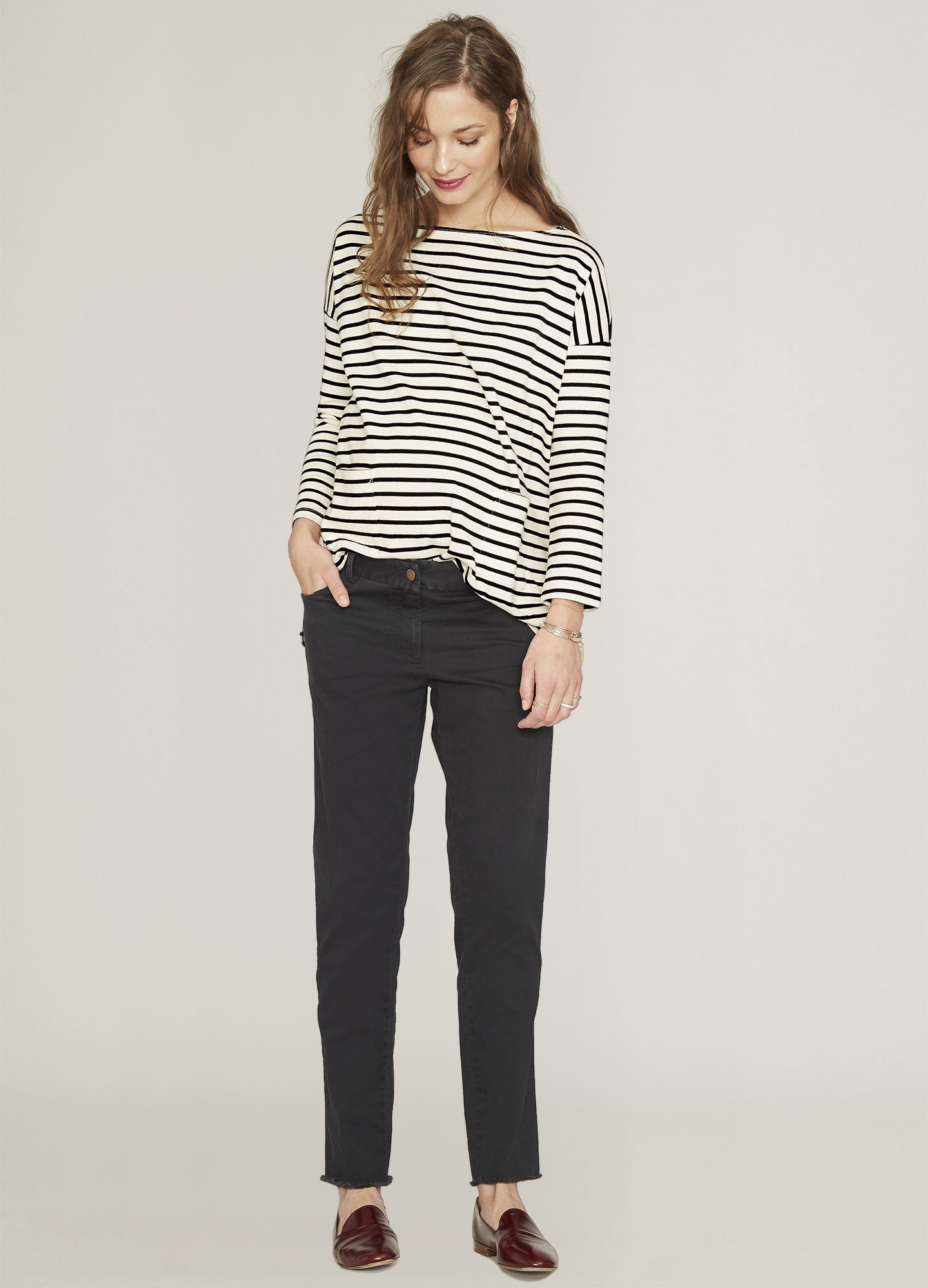 Bateau Top Women's Boat Neck Blouse - Elegant & Comfortable for Work, Casual Outfits & Summer Wear