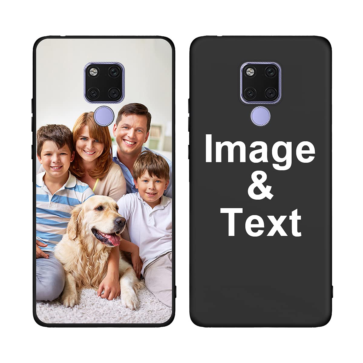 Styletify Customized Photo Case for Huawei Mate 20 X - Personalized Picture Shockproof Silicone Phone Cover, Soft Candy Design Protective Case (Black) - Perfect Christmas Birthday Thanksgiving Gift for Family & Friends - Ideal for Travel, Work & Everyday Use
