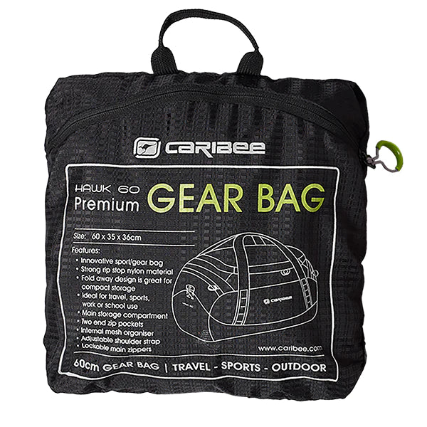 Caribee 5680 HAWK 65L Foldable Gear Bag - Black | Durable Travel & Camping Backpack for Outdoor Adventures