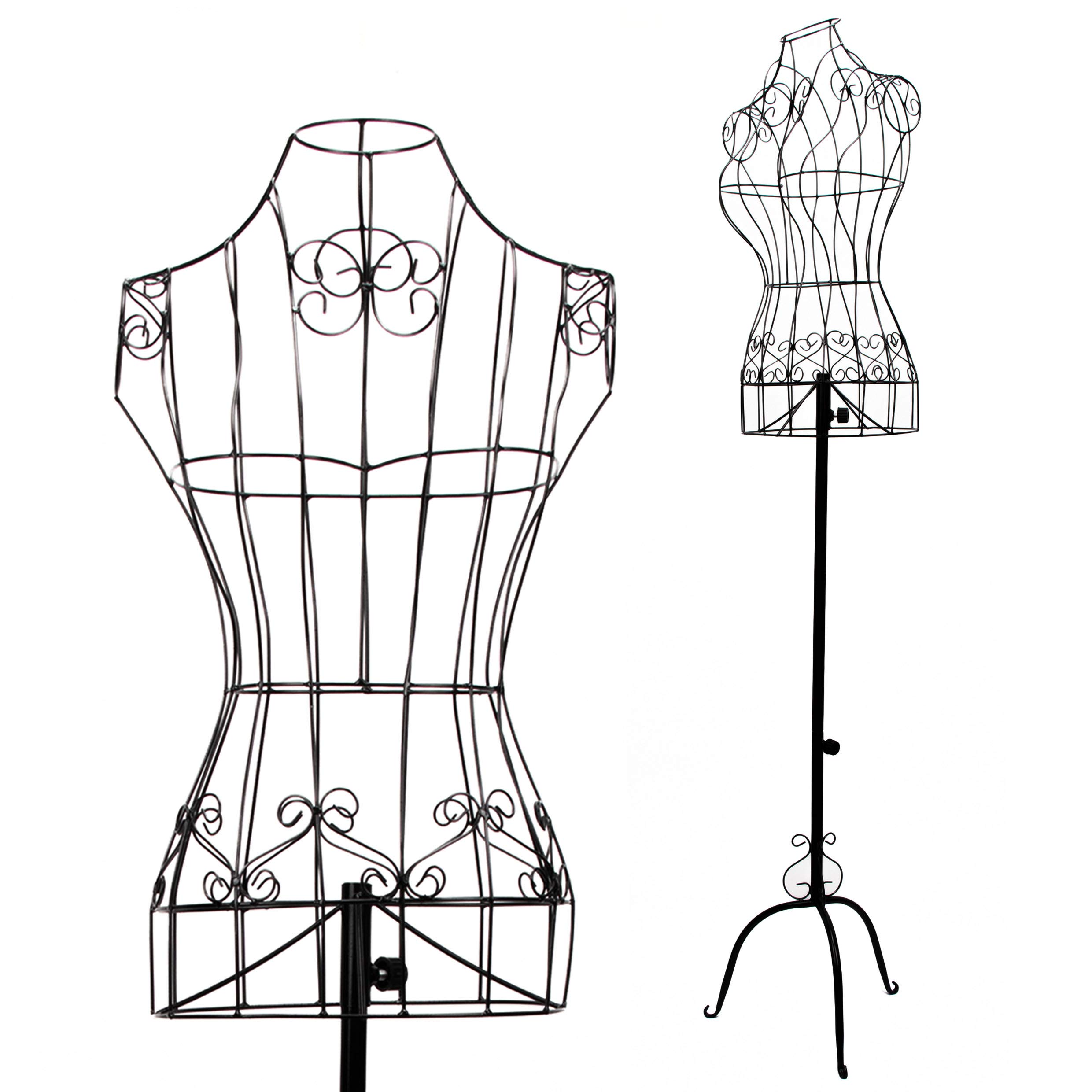 Black Metal Dress Form for Sewing & Display - Tailor Mannequin for Women