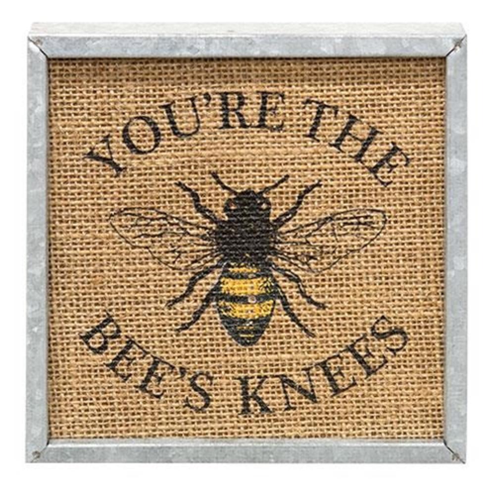 Vintage Bee's Knees Metal Box Sign - Rustic Farmhouse Decor for Kitchen, Bar, or Garden - Perfect for Home & Outdoor Use