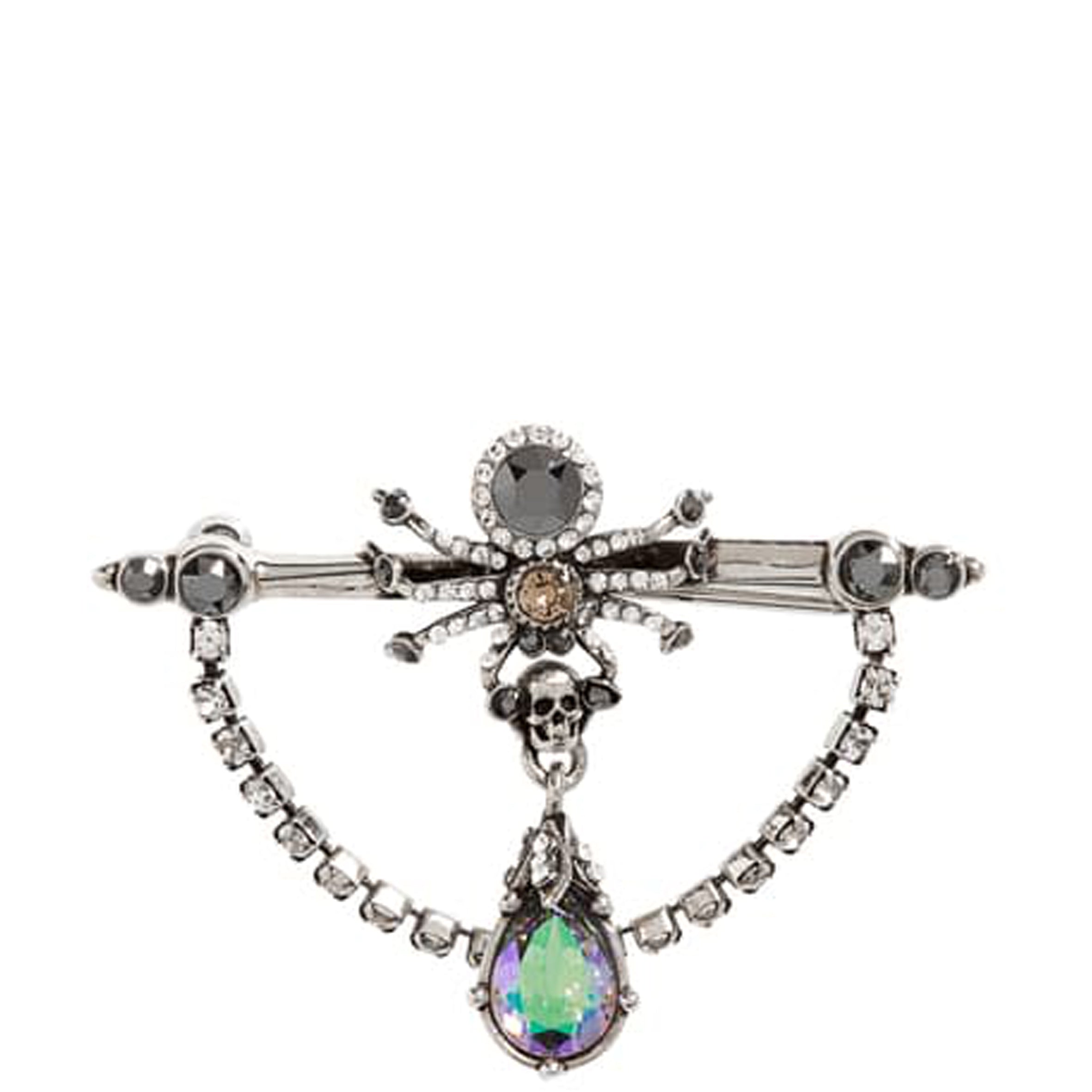 Elegant Silver Pave Spider Brooch - Vintage Jewelry for Women, Halloween Costume Accessory, Gothic Fashion Statement, Gift for Spider Lovers