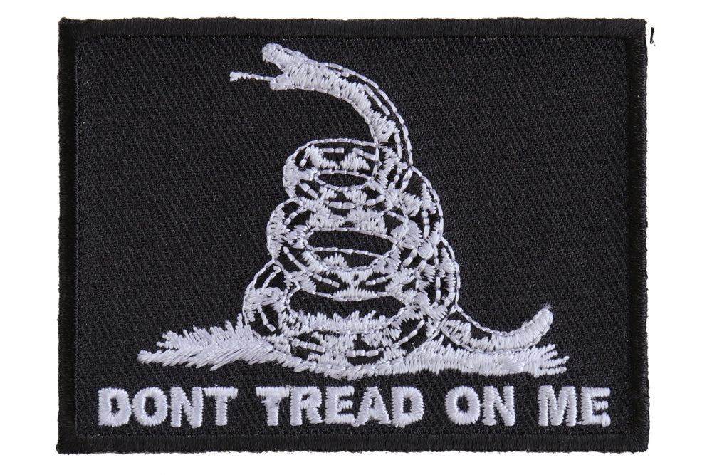 Black Don't Tread On Me Patch - Embroidered Iron-On or Sew-On American Flag Patch for Jackets, Hats, Bags - Patriotic Military Style Accessory for Veterans, Bikers, and Outdoor Enthusiasts