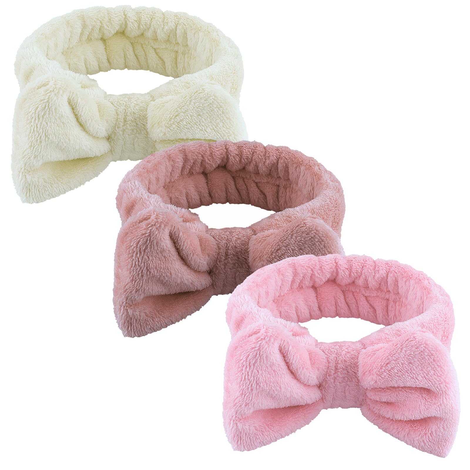 **WSYUB Spa Headbands for Women - Soft Makeup & Skincare Headbands with Bow - Perfect for Washing Face, Facials, Yoga & Relaxation**