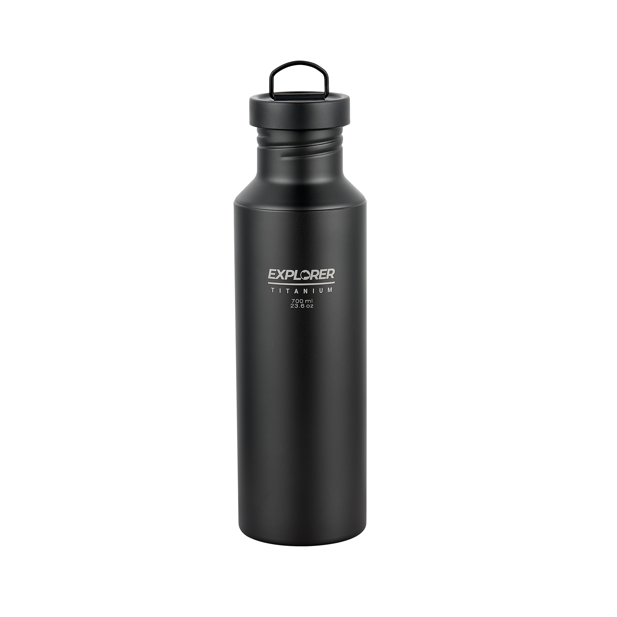 Explorer Bear Black Titanium 700ml Water Bottle - Lightweight & Leakproof Outdoor Sports Bottle for Hiking, Camping, Gym & Travel