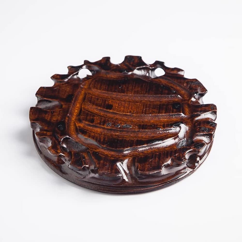 GOLDY&WENDY Solid Wood Rosewood Carved Display Stand - Handcrafted Buddha Statue Pedestal, Plant Holder & Decorative Vase for Home Altar, Meditation Room Decor & Feng Shui Display