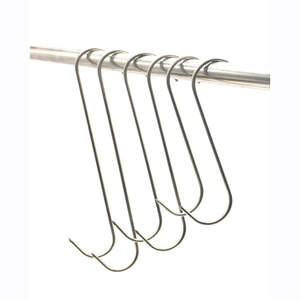 Stainless Steel S Hooks for Roast Duck & Bacon - 19cm (10 Pack)