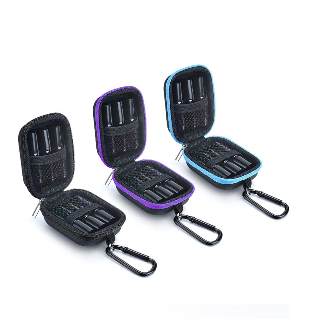 3-Piece Portable Essential Oil Travel Case Organizer - Holds 6 Bottles (1-5ml Roller Bottles) - Perfect for Aromatherapy, Yoga, Meditation & On-the-Go Use