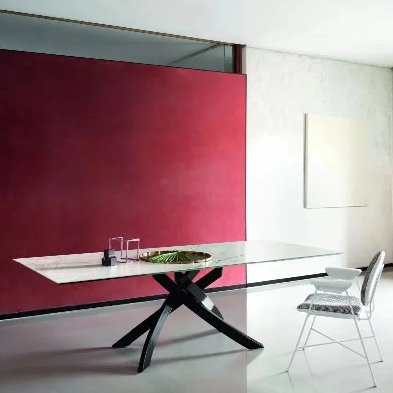 Artistico Rectangular Marble and Ceramic Coffee Table - Elegant Home Decor for Living Room, Office or Dining Area