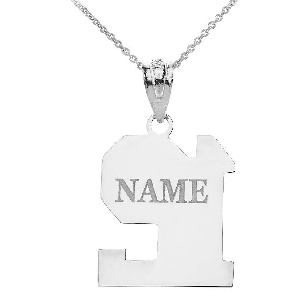 925 Sterling Silver Personalized Sports Pendant Necklace - Custom Two-Digit Jersey Numbers & Name Engraved - Perfect for Athletes, Fans & Gifts (Football, Basketball, Soccer)