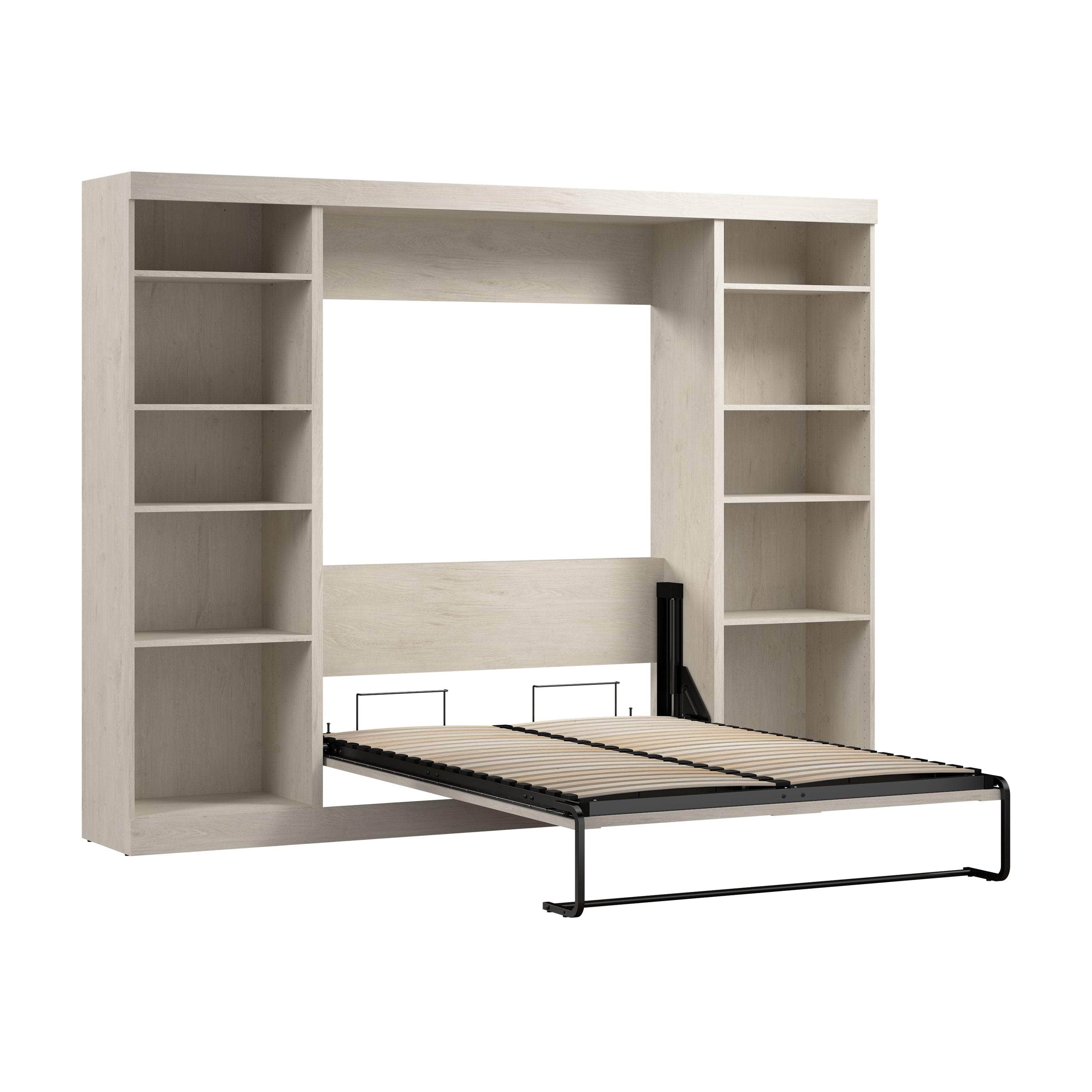 Space-Saving Full Murphy Bed with 2 Storage Units (109W) - 7 Color Options for Home, Office, or Guest Room Use