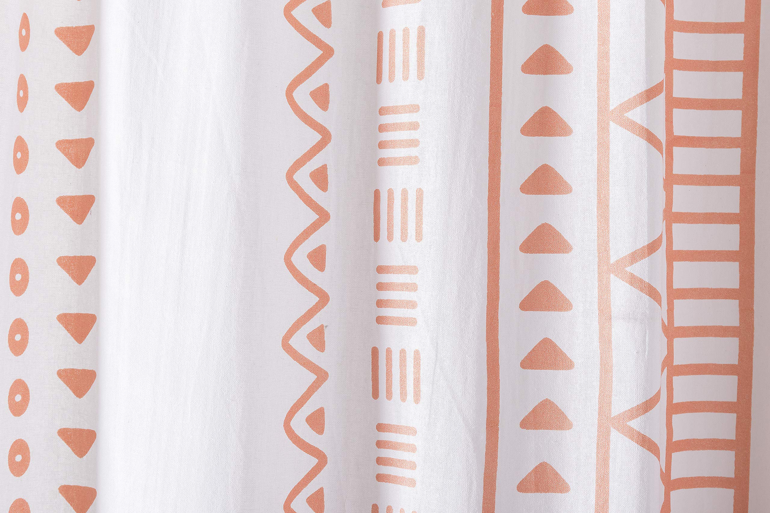 Bohemian Geometric Printed Sheer Curtains for Window Door - Indian Hippie Handmade Drapes for Bedroom, Living Room & Balcony - Rose Gold Valance Panels | Perfect for Home Decor, Yoga Studios & Cozy Spaces