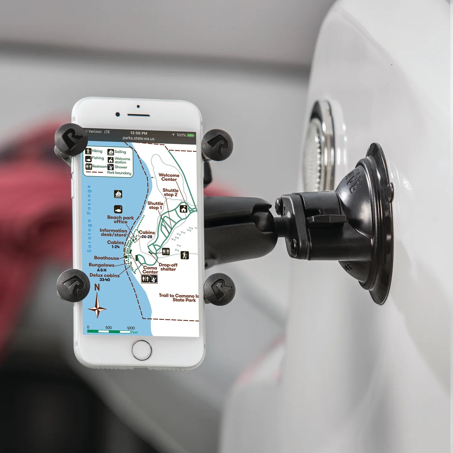 RAM 3.3 Inch Diameter Suction Cup Base (RAP 224 1U) - Heavy Duty Vacuum Mount for Car Dashboard, Bathroom, Kitchen & Outdoor Use