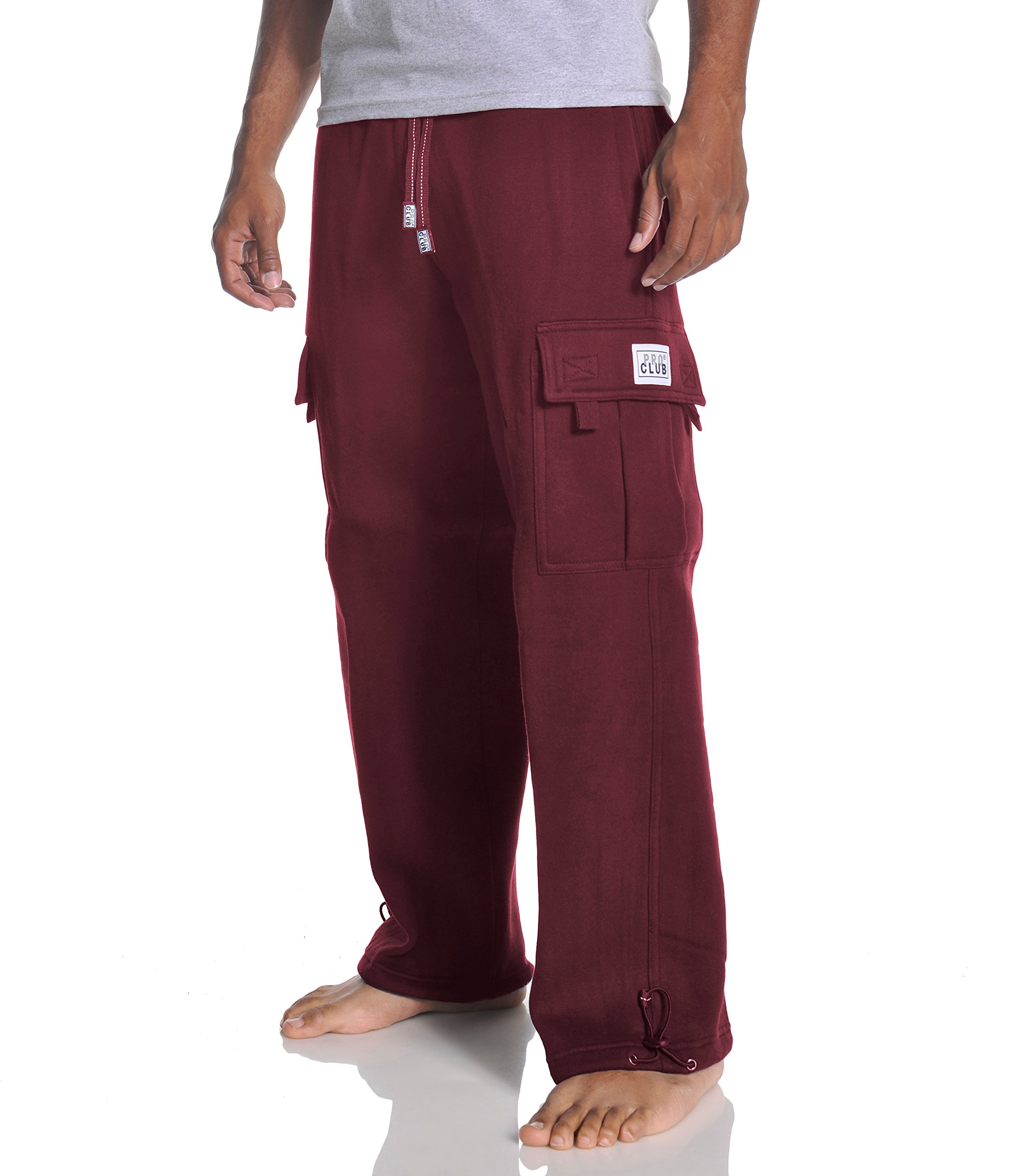 Pro Club Men's Heavyweight Fleece Cargo Pants - Warm Winter Work Pants with Multiple Pockets for Outdoor Activities, Hiking & Casual Wear