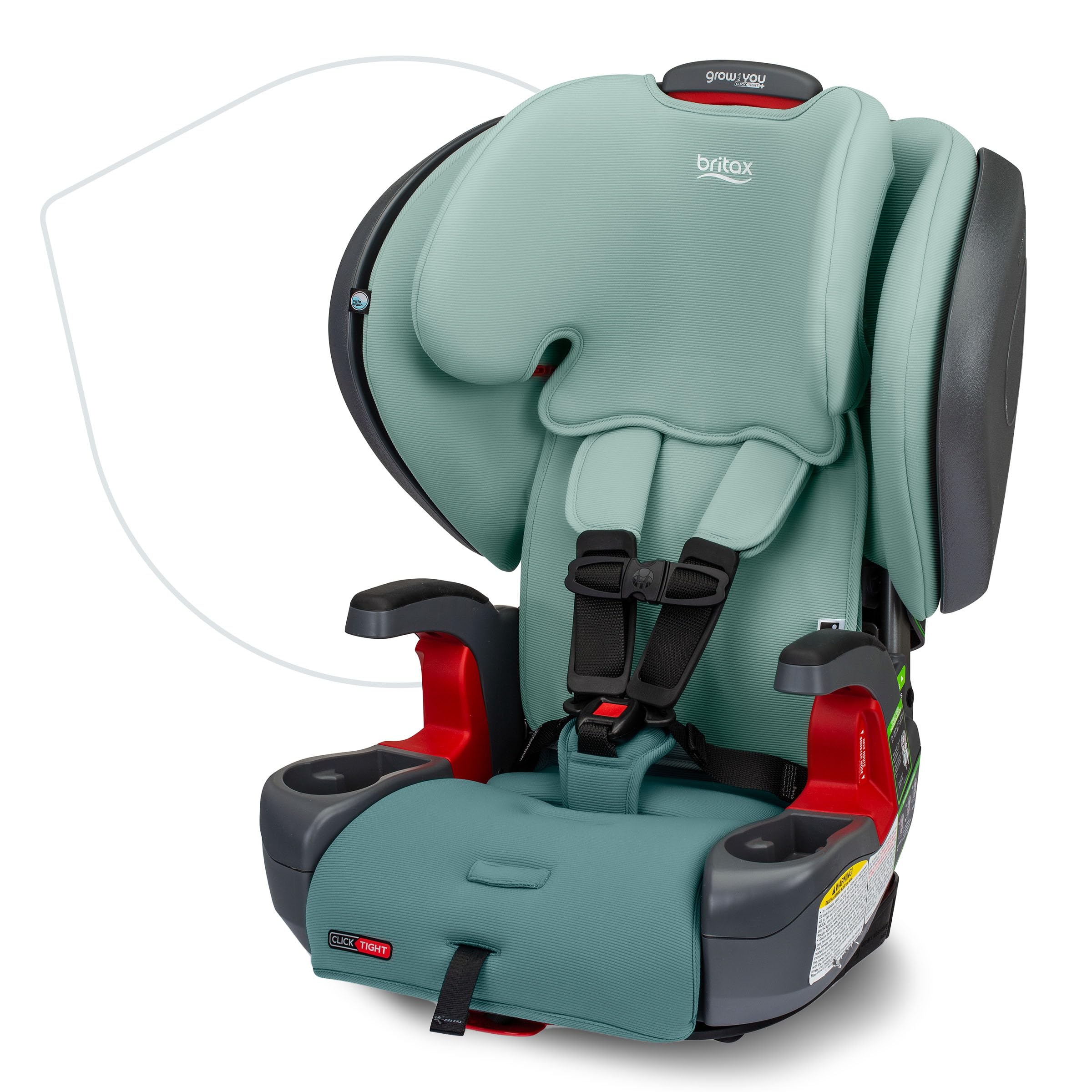 Britax Grow with You ClickTight Plus Harness-2-Booster Car Seat – 2-in-1 Convertible High Back Booster with SafeWash Cover, Green Ombre – Safe for Toddlers to Big Kids, Perfect for Family Road Trips & Daily School Commutes