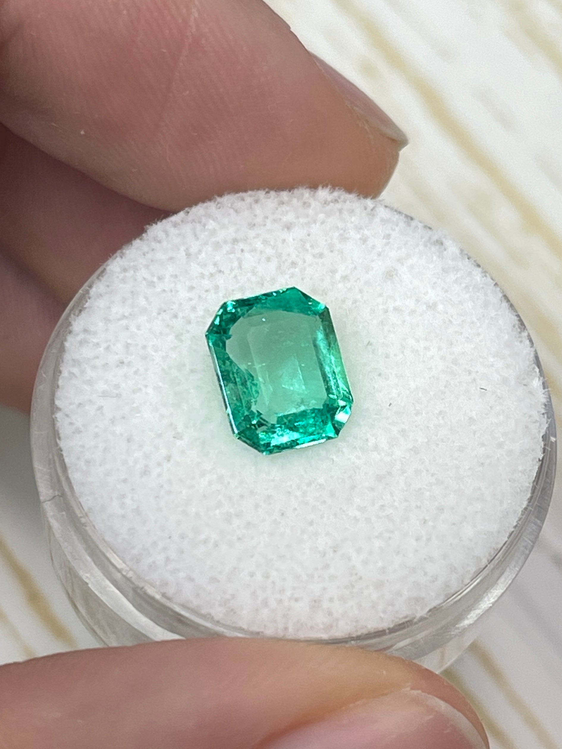 2.14 Carat 9x7mm Muzo Yellowish Green Natural Loose Colombian Emerald - Emerald Cut Gemstone for Jewelry Making, Engagement Rings & Collector's Items