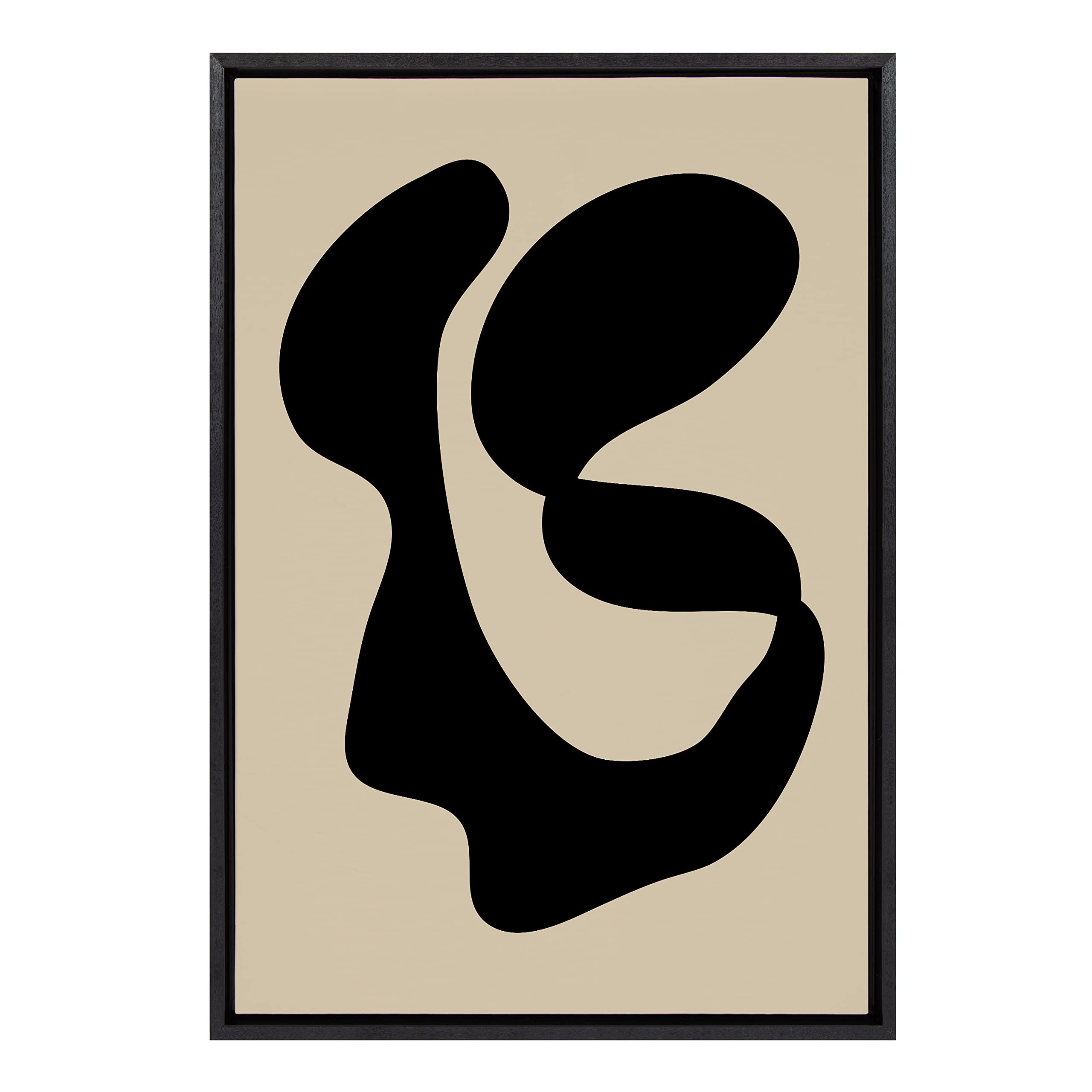 Kate & Laurel Sylvie Abstract 10 Framed Canvas Wall Art - 23x33 Inch Black Modern Painting - Home & Office Decor for Living Room, Bedroom, Dining Area