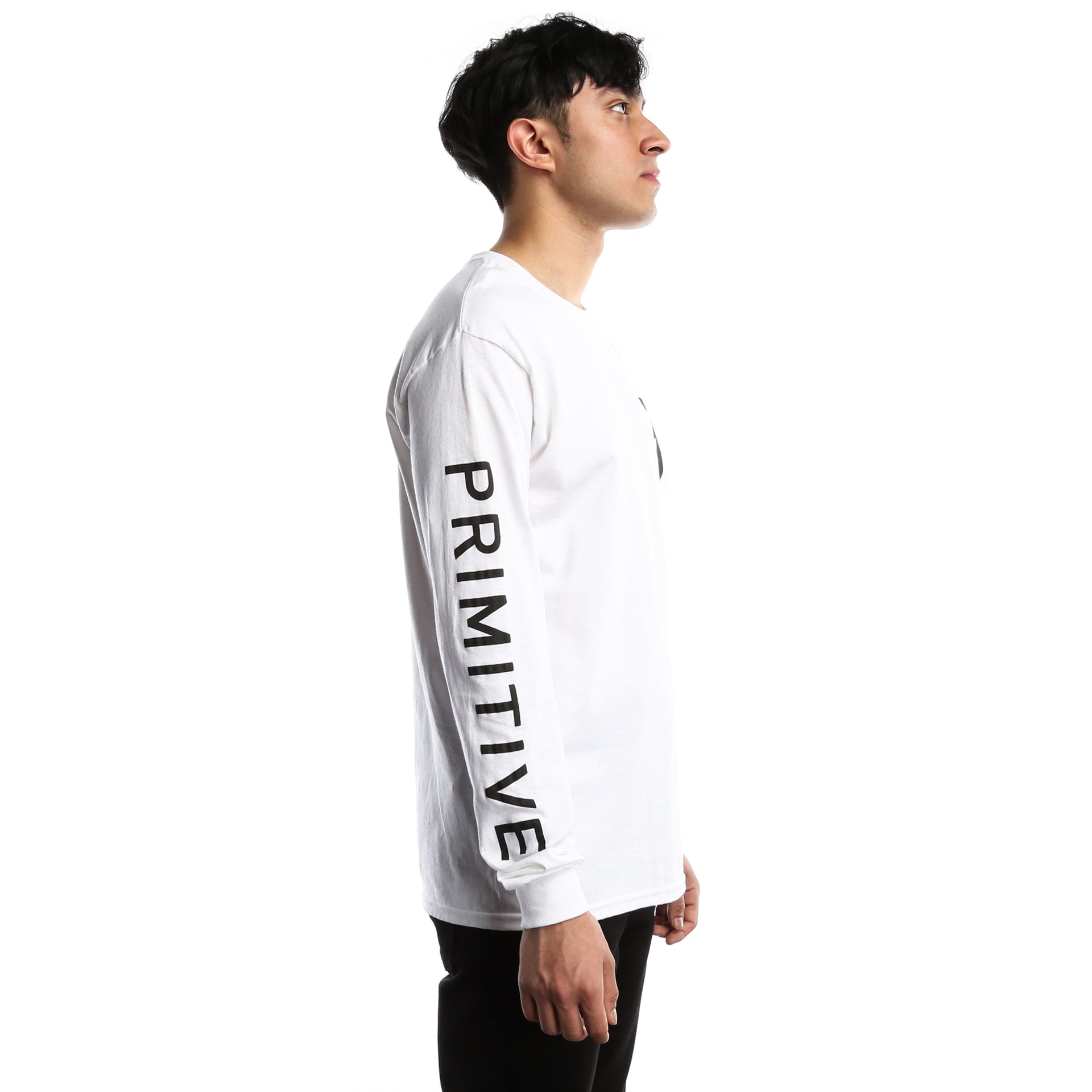 Primitive Bloom Long Sleeve T-Shirt for Women - Soft Cotton Crewneck Top - White Casual Shirt for Everyday Wear, Street Style & Layering