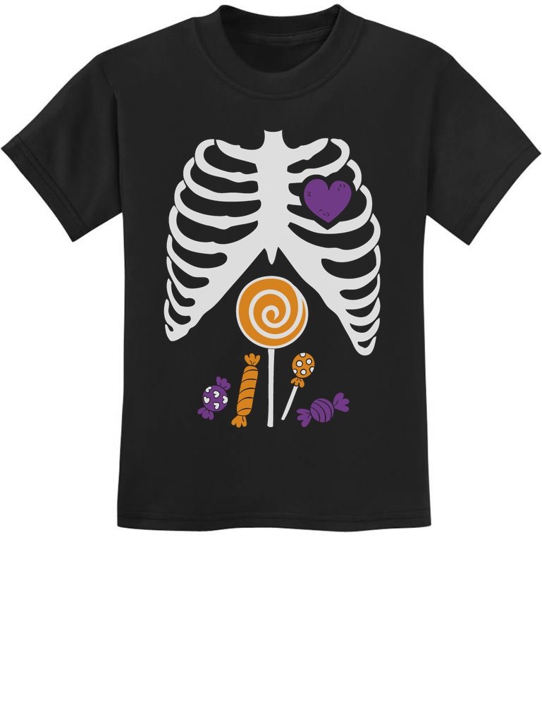 Halloween X-Ray Skeleton Ribcage T-Shirt for Kids & Youth | Spooky Costume Party Outfit for Trick or Treating
