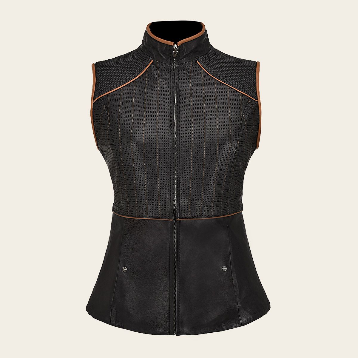 Cuadra Black Quilted Lambskin Leather Vest for Women - Stylish Casual Fashion Jacket | Perfect for Fall Layering, Date Nights & Office Wear