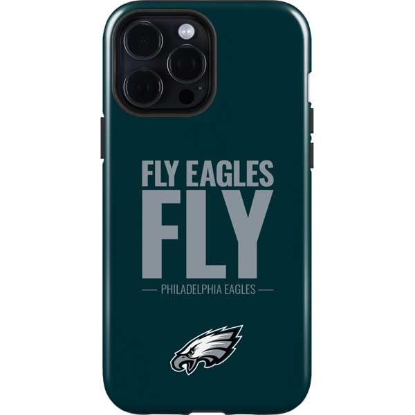 Officially Licensed NFL Philadelphia Eagles Team Motto Impact Phone Case for iPhone 15 Pro Max - Durable Protection with Stylish Design - Perfect for Game Day, Travel & Everyday Use