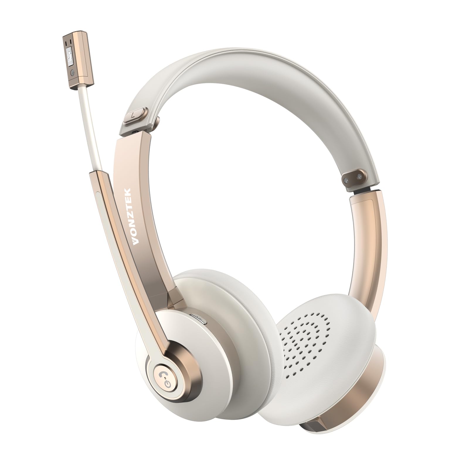 Wireless Bluetooth Headphones with Microphone - Noise Cancelling Headset, 26-Hour Battery Life, Mute Function for Smartphone, Laptop, Zoom, Teams - Perfect for Call Centers, Home Office & Remote Work