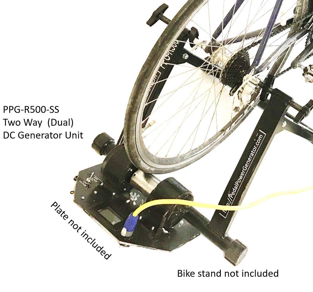 500W Dual Dynamo Bicycle Generator - Stainless Steel Roller Pedal Power for Bike Tire - Perfect for Camping, Emergency Power & Off-Grid Charging (USB Compatible)