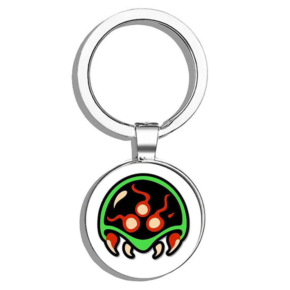 Metroid Metal Round Keychain Ring - Durable Stainless Steel Key Ring for Keys, Backpacks & Gifts - Perfect for Gamers, Collectors & Everyday Use
