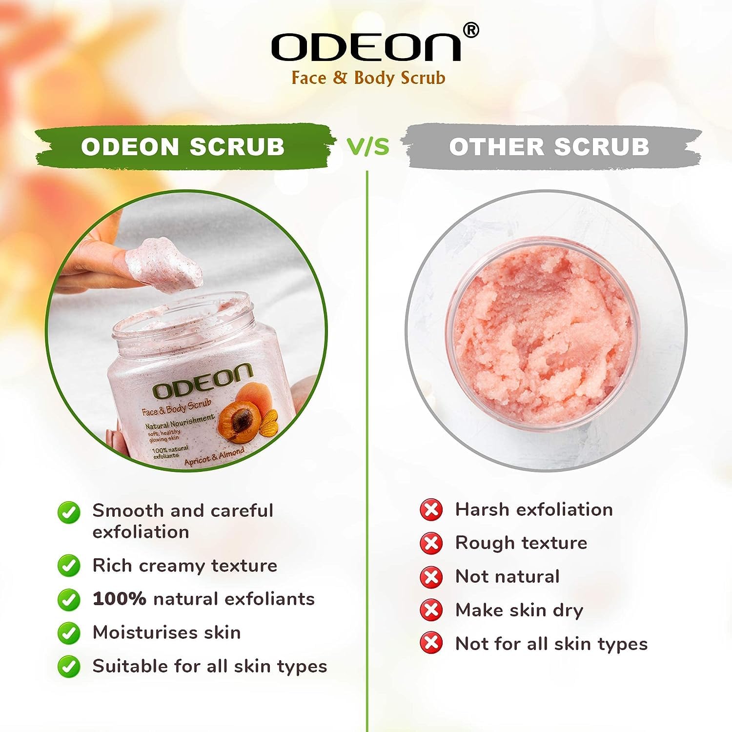 Natural Apricot Almond Body Scrub for Even Skin Tone & Gentle Exfoliation - Perfect for Spa Day & At-Home Skincare Routine