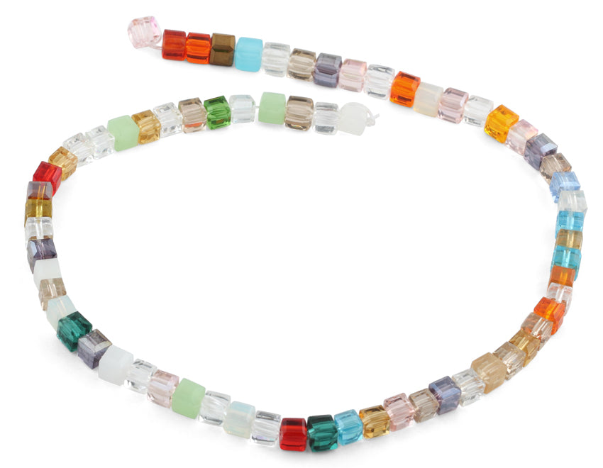 6X6mm Rainbow Square Faceted Crystal Beads for Jewelry Making, DIY Crafts, Bracelets & Necklaces - Sparkling Multicolor Glass Beads for Scrapbooking, Home Decor & Gift Projects