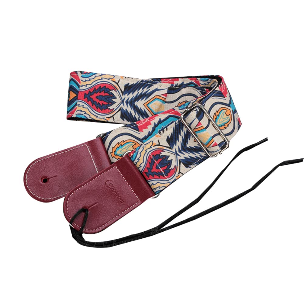 Premium Leather Guitar Strap for Electric & Bass Guitars - Wide & Thickened Shoulder Support - Adjustable Folk & Acoustic Guitar Strap - Perfect for Live Performances, Studio Sessions & Stage Shows