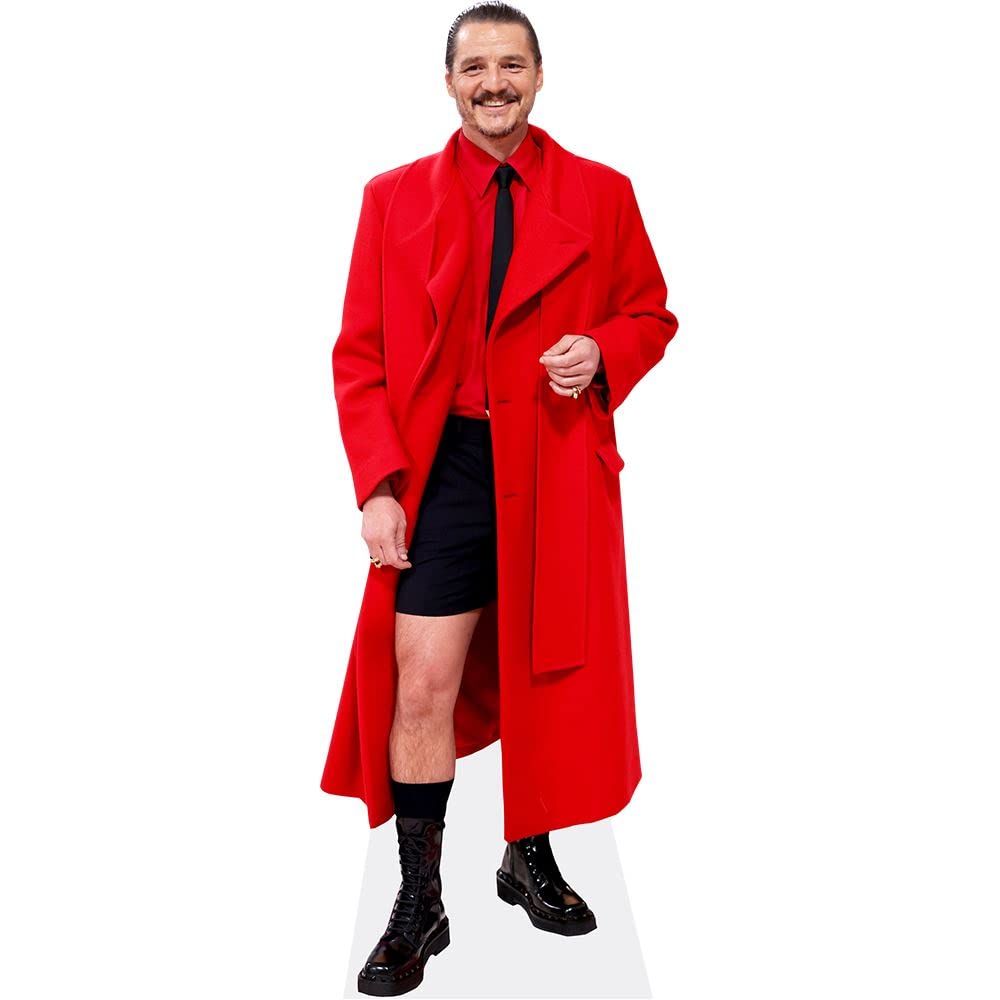 Pedro Pascal (Red Coat) Life Size Cardboard Cutout - Perfect for The Last of Us & Mandalorian Fans, Movie Nights, Cosplay, and Themed Parties