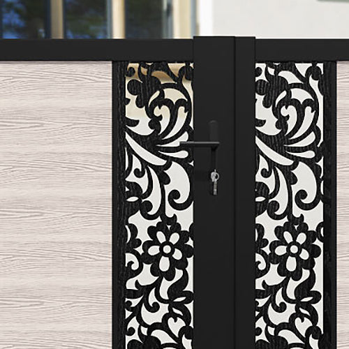 Classic Eden Straight Top Driveway Gate - Mid Stone Design with Middle Screen | Durable & Stylish Driveway Entrance Solution for Homes & Commercial Properties