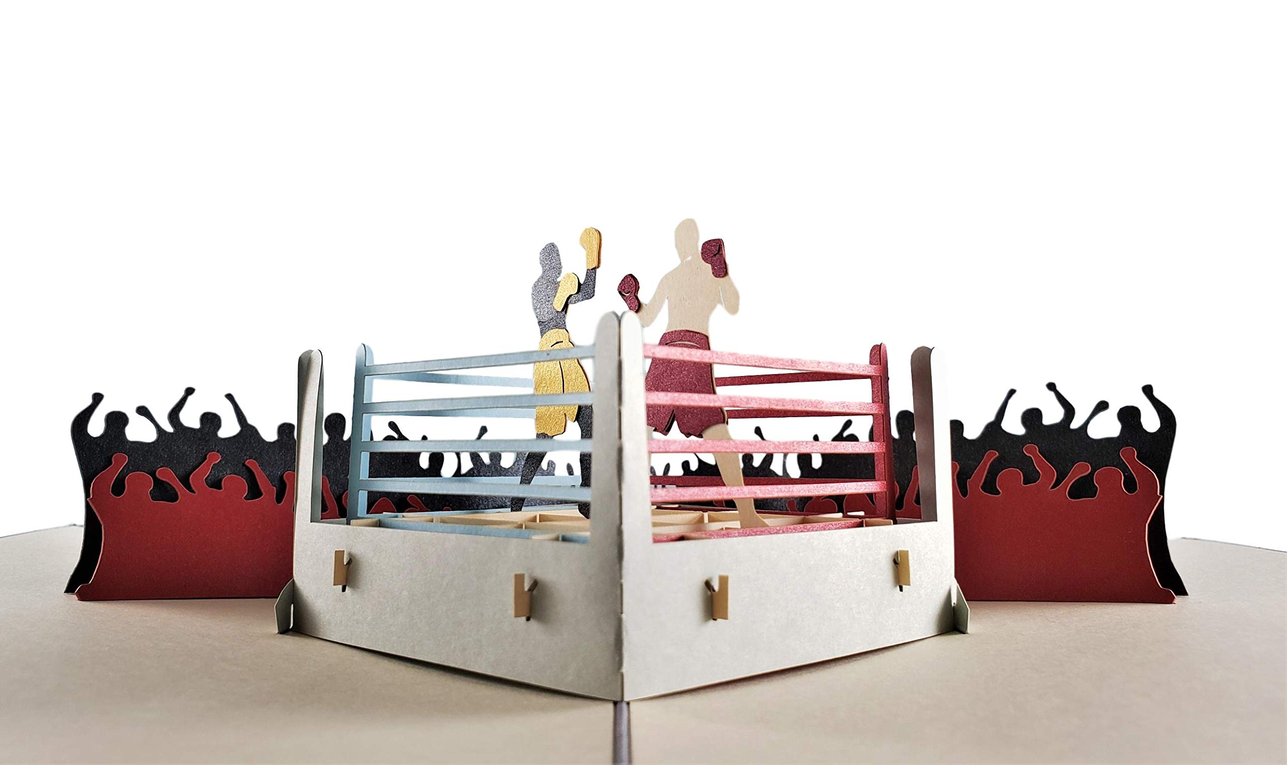 3D Pop Up Boxing Greeting Card - Sports Themed Birthday, Just Because, Special Occasions - Flat Fold Design for Easy Storage - Perfect for Fight Fans, Winners, and Crowd Celebrations