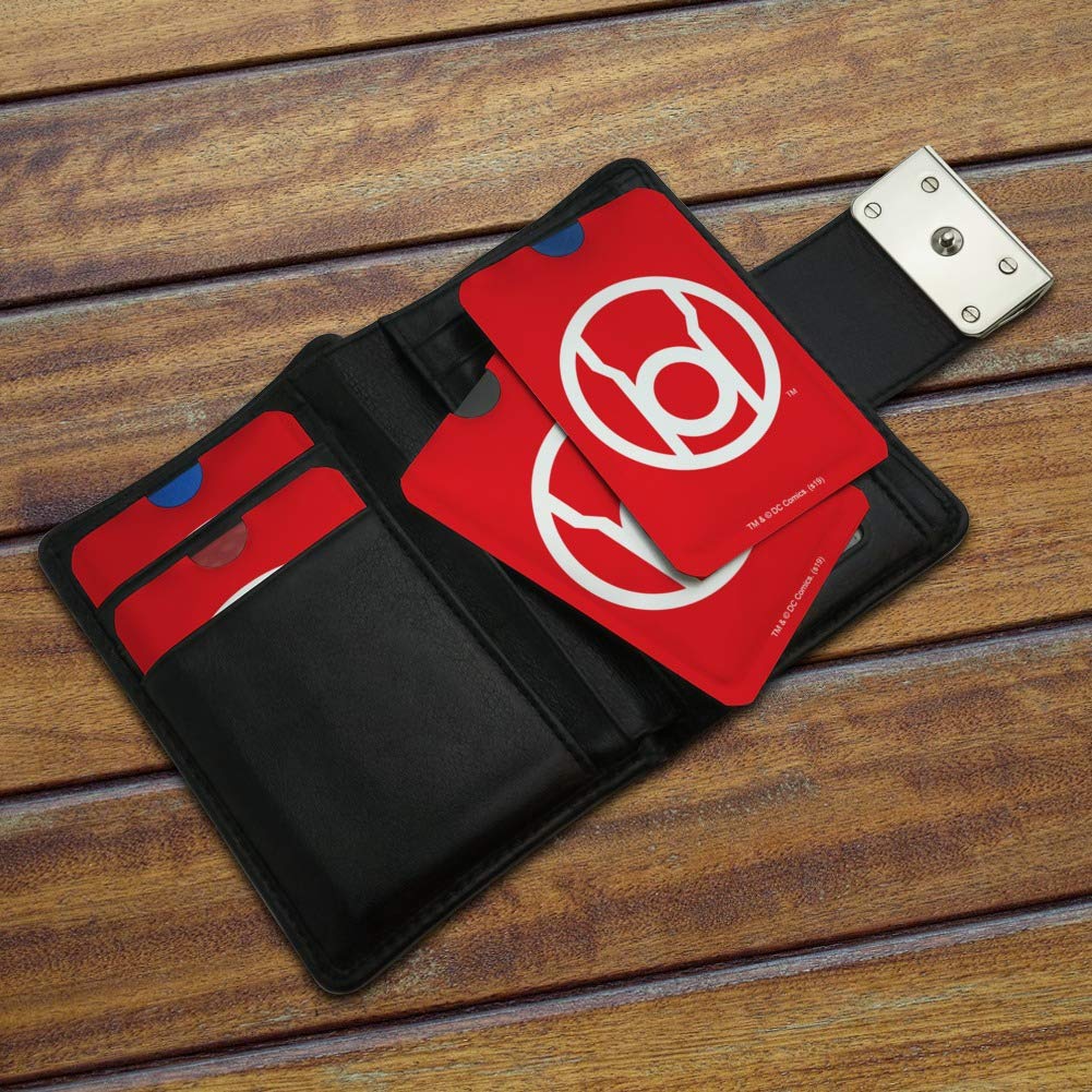 Red Lantern Logo RFID Blocking Credit Card Holder Set of 4 - Green Lantern Blackest Night Collection - Secure Wallet Protector for Travel, Shopping & Daily Use